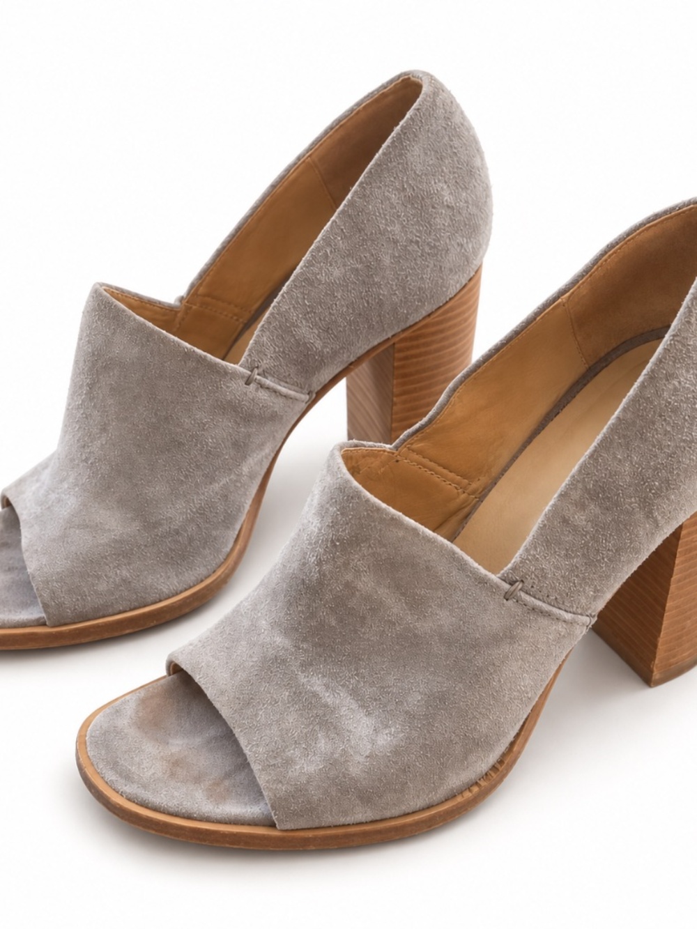 Rag & Bone Myra Cement Suede Open Toe Heels EU 40 US 10